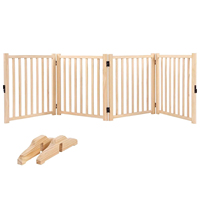 Parc pour animaux de compagnie d'intérieur portable en bois, clôture pliable en pin massif avec porte, barrière de sécurité pour chiens