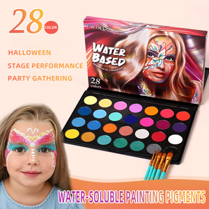 2色水彩絵の具パレット、磁気式詰め替え可能パレット、コスチューム用ボディペイント、フェイスペイントセット - Product Image 1
