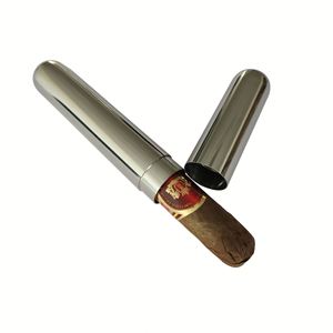 Thickened Stainless Steel Single Cigar Protective Sleeve Cigar Holder Portable Cigar <b>Round</b> Tubes - Product Image 5