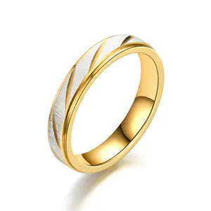 Morden Style Gold Plated Diamond Engagement Jewelry Set 22K Jewellery Dubai Titanium Wedding Rings Couples /