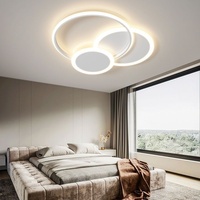 Lampu Plafon LED Nordic Minimalis Modern Mewah, Besi Akrilik, Remote Control, Pemasangan di Permukaan, untuk Kamar Tidur dan Kamar Anak