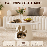 Table d'appoint intégrée pour humains et animaux, écologique, respirante, avec niche pour chat, pour salon