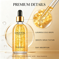 Sérum Visage Effet Or à Marque Blanche avec Acide Hyaluronique et Niacinamide – Essence Éclat Nourrissante pour Soin Quotidien de la Peau