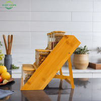 Présentoir de stockage de porte-bouteille de cuisine personnalisé support d'assaisonnement en bambou à trois couches