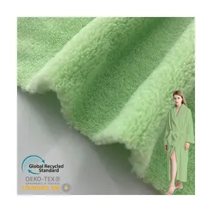 قماش صوف مرجاني مزدوج الجوانب بلون أخضر نعناعي وناعم للغاية للبطانية من البوليستر بنسبة 100%