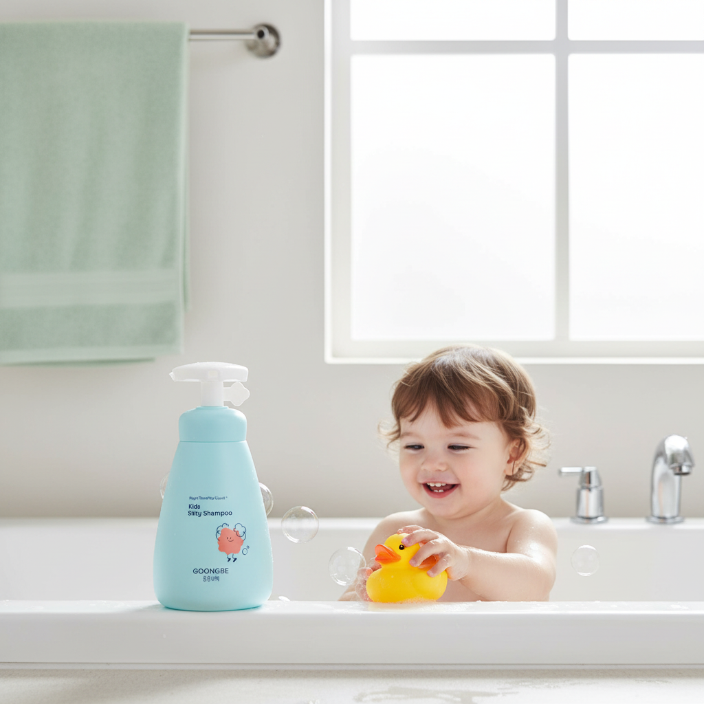 ORANGLES GOONGBE Silky Kids Shampoo 300ml – Gentle Baby Hair Care & Styling Shampoo for Soft, Smooth & Healthy Hair - detailed closeup view - Image 3 of 3 | great for travel | Texas | Free Shipping ORANGLES
