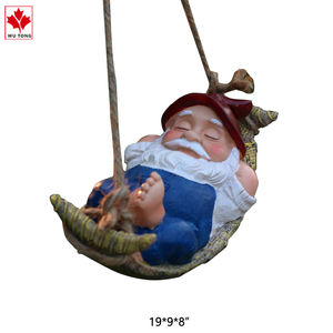 Novedad en Adornos de <span class=keywords><strong>Jardín</strong></span>, Hamaca con Escultura de Gnomo, Resina Hecha a Mano, Pintada a Mano, Gnomos Durmiendo para Colgar en el <span class=keywords><strong>Jardín</strong></span> - Product Image 3