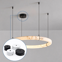 Plaque de couverture de plafond ronde en métal avec trou pour câble, base de montage pour luminaire suspendu