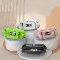 Earbuds Stereo LED Display Nirkabel Tahan Air, Headphone In-Ear, Headset, Earphone TWS Warna-Warni