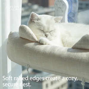 2026 Yongbao Neue Luxuriöse Niedliche Stabile Exklusive Katzenhängematte Katzenfensterbett-Design mit Flauschigen Bällen Direkt ab Werk Großhandel - Product Image 5