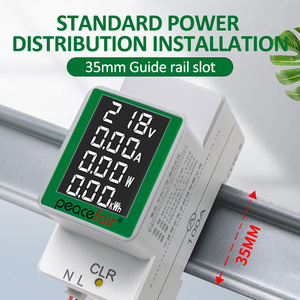 Medidor de Energía Digital Monofásico PZEM-008, Monitor de CA 6 en 1, 110V-220V, 100A, 1% de Precisión, 45-65Hz, Medidor de Frecuencia Eléctrica KWH, <span class=keywords><strong>CE</strong></span> - Product Image 5