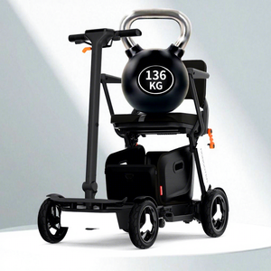 Scooter de mobilité pliable tout-terrain, moteur 120W, 20KG léger, siège plus grand, rangement, fauteuil inclinable réglable - Product Image 2