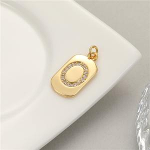 26 initiales <span class=keywords><strong>alphabet</strong></span> 18K plaqué or acier inoxydable diamant breloques pendentifs bracelet collier pour la fabrication religieuse approvisionnement en vrac - Product Image 4