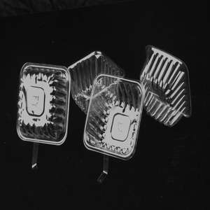 Vassoi in PET Trasparente per Alimenti Personalizzati Marca MINXING, Scatole di Plastica Usa e Getta con Goffratura UV, Colore e Forma Personalizzabili per <span class=keywords><strong>Hamburger</strong></span> - Product Image 3