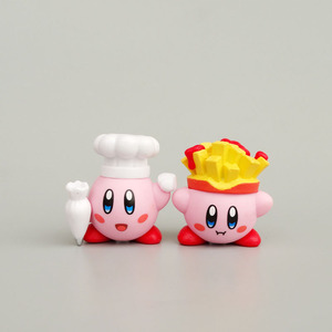 Figurines d'action mignonnes et adorables, figurines d'action en PVC de dessin animé 3D, frites, hamburger, Kirby, pendentif, décoration de voiture, accessoires, jouets - Product Image 2