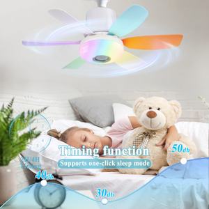 Ventilateur de plafond LED moderne à tête mobile rotative à 360°, intensité variable, télécommande, pour décoration intérieure, compatible maison intelligente, ampoule E27 - Product Image 4