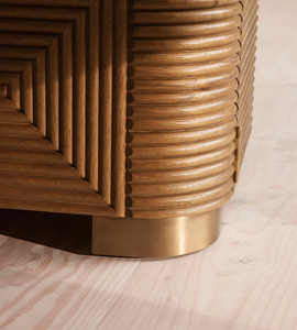 Italy Retro High-end Living Room Solid Wood Marble Top Storage <strong>Cabinet</strong> Luxury Handcrafted Custom Double Doors <strong>Cabinet</strong> - Product Image 4