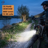 Phare de Vélo Électrique OEM Haute Performance 3600lm 12V-80V Multi-Tension à Faisceau Large avec Interrupteur Externe – Lumière Puissante pour Vélo Électrique