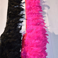 Prix d'usine, garniture personnalisée en plumes de chandelle de Turquie, vente en gros, ruban à coudre en plumes