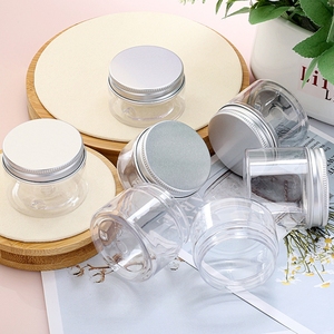 Pot à crème, conteneur de lotion avec couvercles colorés personnalisés, bouchon à vis cosmétique, <span class=keywords><strong>mini</strong></span> pot vide transparent en PET pour échantillons - Product Image 4