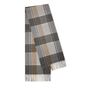 ג 'קשמיר טהור ארוג מוברש מוברש לצעיף אדם עם tartan oem נבדק התאמה אישית צמר מפואר - Product Image 2