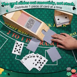 Caja de almacenamiento de cartas de juego de madera transfronteriza, organizador de cartas de juego, estante giratorio para cartas de juegos de mesa multijugador - Product Image 3