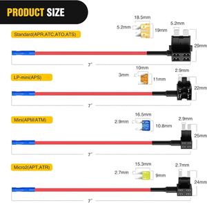 Adaptateur de fusible pour voiture 12V 24V 32V, prise de fusible pour voitures, camions, bateaux, 10A 15A 20A, porte-fusible en ligne à lame - Product Image 2