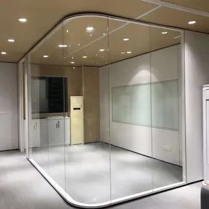 Office Panorama Transparent Glass Partition Wall Office Cubicle For Commercial Area