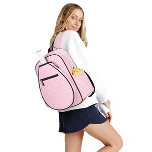 Tennis bag Pick ball bag Quilted Pick ball backpack with <b>shoe</b> compartment and waterproof pocket Pick racket bag Sports fitness - Product Image 1