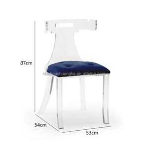 Chaise de mariage en velours, meubles d'hôtel, chaises de maquillage pour chambre à coucher, chaises de salle à manger en acrylique à dossier <span class=keywords><strong>transparent</strong></span> - Product Image 4