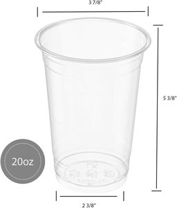 Custom Logo 16oz <b>Cold</b> Drink Smoothie Boba Tea Clear PET Takeaway Ice Coffee Plastic <b>Cups</b> with Lids - Product Image 2