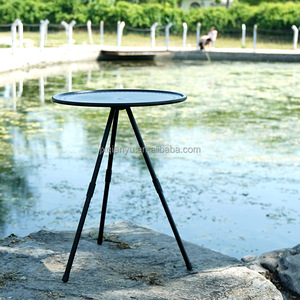 Mesa de acampada plegable al aire libre de doble capa ajustable, mesa redonda pequeña portátil, equipo de Camping para Picnic - Product Image 4