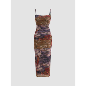 TKS Abito Mini Senza Schienale Stile Europeo e Americano, Vestito Stampato a Linea A - Product Image 1