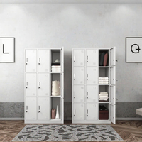 Casier de rangement en acier moderne à 6 portes avec étagères réglables pour l'école, la salle de sport, la maison, le bureau, l'hôpital