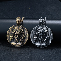 Hip Hop Punk Saint Benoît Jésus Pièce Religieuse En Acier Inoxydable Bijoux De Mode 18k Pvd Plaqué Or Pendentif Colliers pour Hommes
