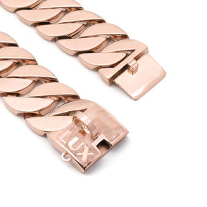 Cerradura de seguridad personalizada superventas, cadena de perro de 42mm, collar de oro rosa - Product Image 2