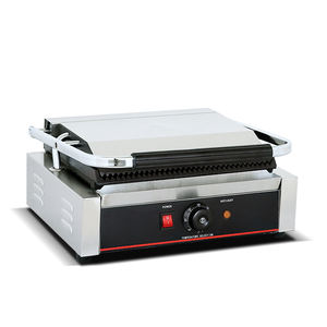 Prensa de sándwich con acabado cepillado de acero inoxidable, <span class=keywords><strong>Panini</strong></span> de un solo cabezal, placa de parrilla - Product Image 2