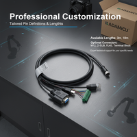 Cable de señal de par trenzado para comunicación de cámara industrial Gigabit RS232 con bloque de terminales DB9 hembra + RJ45 + 8 pines