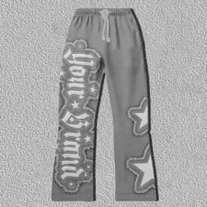 Conjunto de Sudaderas Casuales de Algodón 100% con Parches Bordados y Estilo Desgastado, Estilo Urbano - Product Image 3