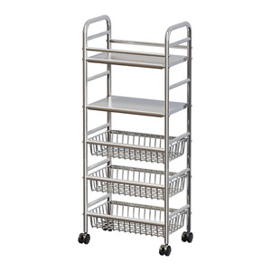 Étagère de rangement multi-niveaux pour fruits et légumes en acier inoxydable, <span class=keywords><strong>design</strong></span> minimaliste moderne, compatible <span class=keywords><strong>micro</strong></span>-<span class=keywords><strong>ondes</strong></span> - Product Image 5