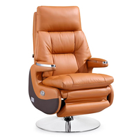 Chaise de bureau exécutive moderne de massage électrique haut de gamme, ergonomique, réglable, pivotante, en cuir véritable, professionnelle