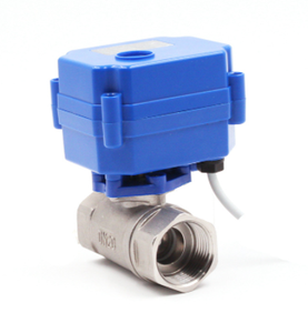 Vanne à boisseau sphérique motorisée électrique 2 voies DC9-24V 110V220V en acier inoxydable et laiton BSP NPT, vanne de régulation de débit motorisée - Product Image 1