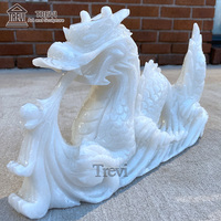 Bon Symbole Statues de Dragon Chinois en Marbre Blanc Décoratif de Haute Qualité