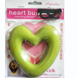 Nuovo stile disco per capelli a forma di cuore colorato spugna per capelli piatto per le donne all'ingrosso - Product Image 2