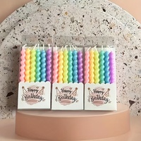 Merri Wish Bulk Vente en gros Bougies de fête multicolores Spirale Couleur arc-en-ciel Gâteau d'anniversaire Bougies ondulées en spirale irrégulières