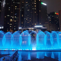 Fuente musical grande para exteriores, fuente de agua con espectáculo de luces programable para plaza de la ciudad