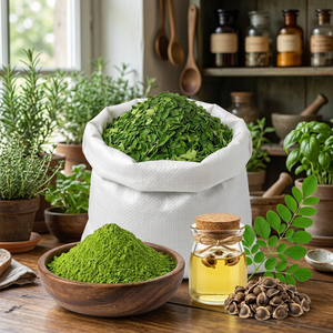 Poudre d'extrait de feuilles de Moringa, mélange super-alimentaire pour smoothie, poudre verte, complément végétalien, emballé sous vide - Product Image 3