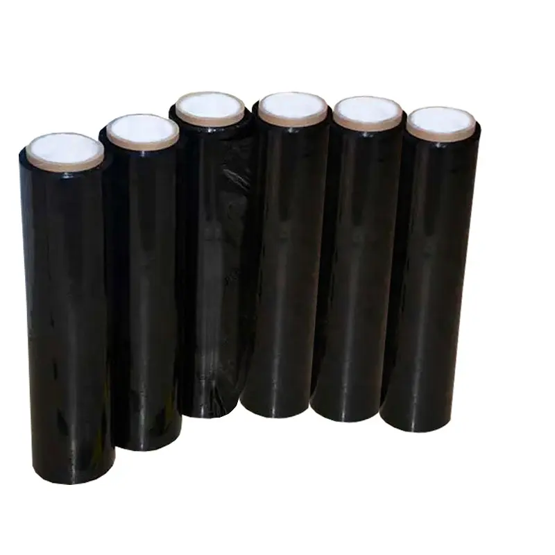 Custom Colorful Pallet Wrap Black Stretch Film Roll Packaging Soft Plastic Industrial Use PE Casting Moisture Proof Stretch