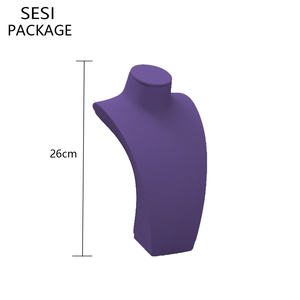 SESI OEM Anpassung Luxus Mikro faser & Metall Schmuck <span class=keywords><strong>Display</strong></span> Requisiten Ohrring Ring Halskette Schmuck Stand <span class=keywords><strong>Display</strong></span> Set Lila