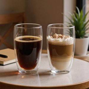 Tazze da Caffè in Vetro a Doppia Parete Senza Foro sul Fondo, Set di 2 Tazze Isolate in Borosilicato per Espresso, Latte e Tè - Product Image 4